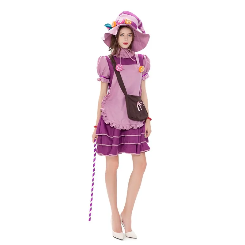 

The Fae Sorceress Lulu Cosplay Costume Anime Game Lol Cosplay Halloween Carnival Clothes For Women With Hat