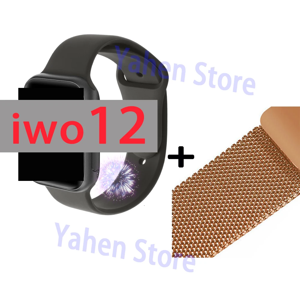 B Milan R gold IWO 12 умные часы серии 5 40 мм 44 мм Bluetooth ЭКГ для Apple IOS Android телефон сердечного ритма smartwatch PK IWO 11 Pro 8 Plus 10 13 - Цвет: B Milan R gold