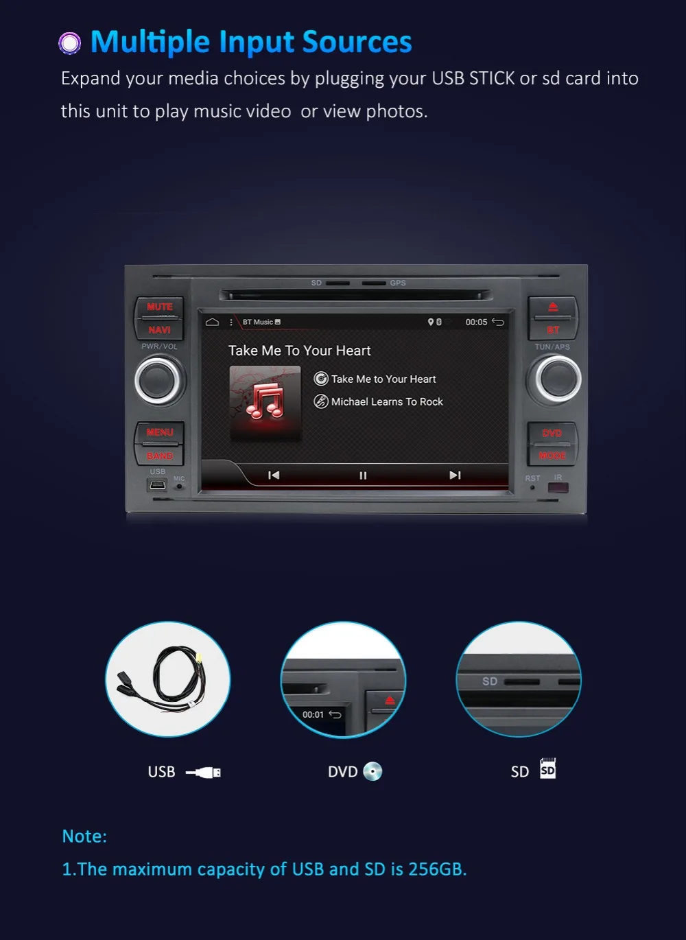 Flash Deal 2G+16 2Din Android 4 Core Car DVD Player GPS Navigation WIFI 4G for FORD connect S-Max C-max Kuga Fusion Transit Fiesta Focus II 6