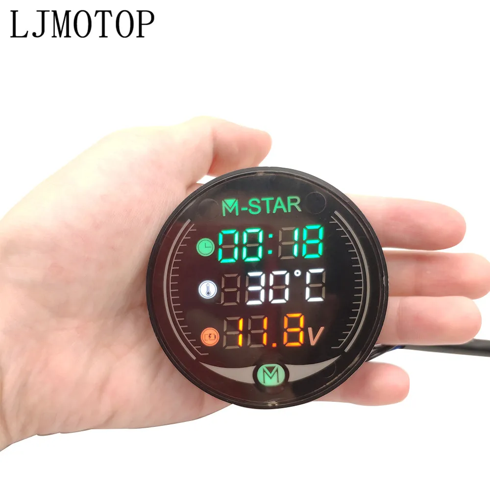 

Motorcycle Voltmeter Clock Thermometer Digital Display Meter Gauge Sensor For YAMAHA WR450F WR250R WR250X WR450 SEROW 225 250