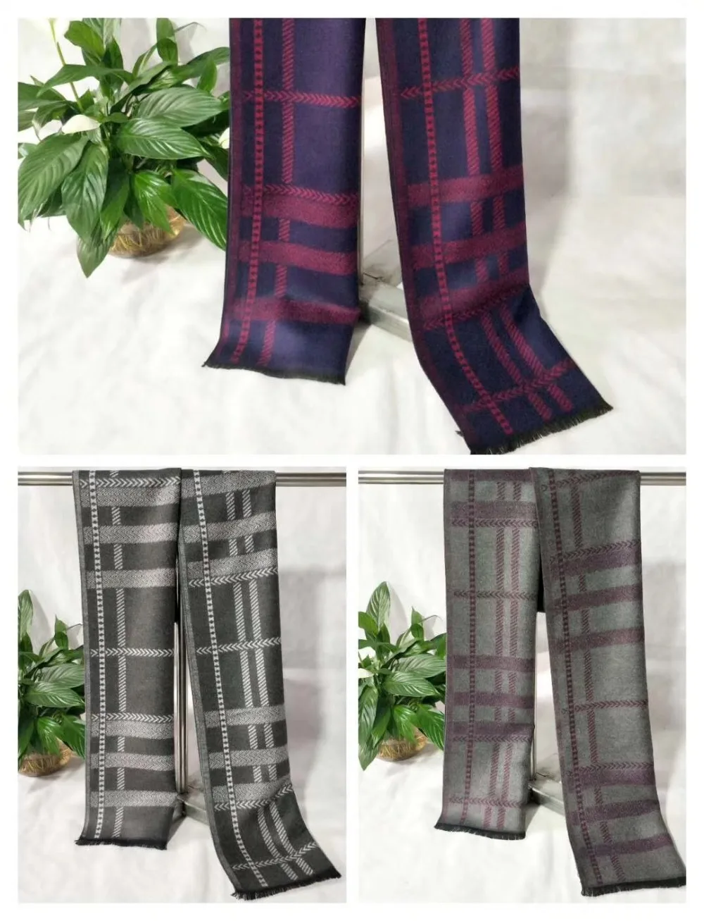 New Vintage silk fleece Scarf Men Fashion Neckerchiefs 180*30cm 30pcs mixed#4133