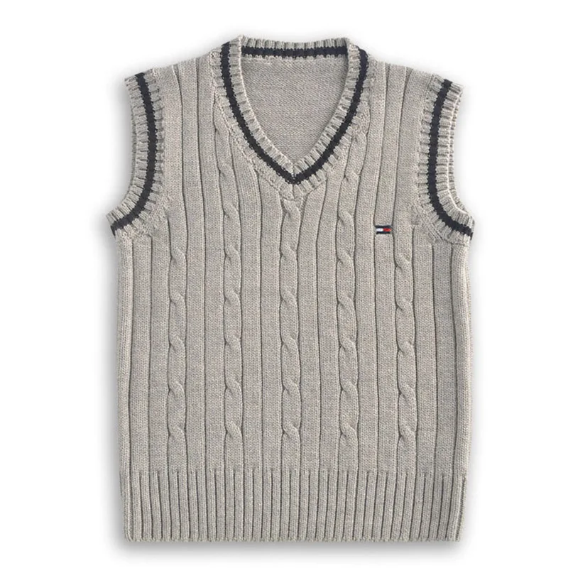 3-14 Years Korean Knitted Vest Children Boy Girl Short Sweater Sleeveless V Neck Spring Autumn Shirt College Wind Sweater Vest