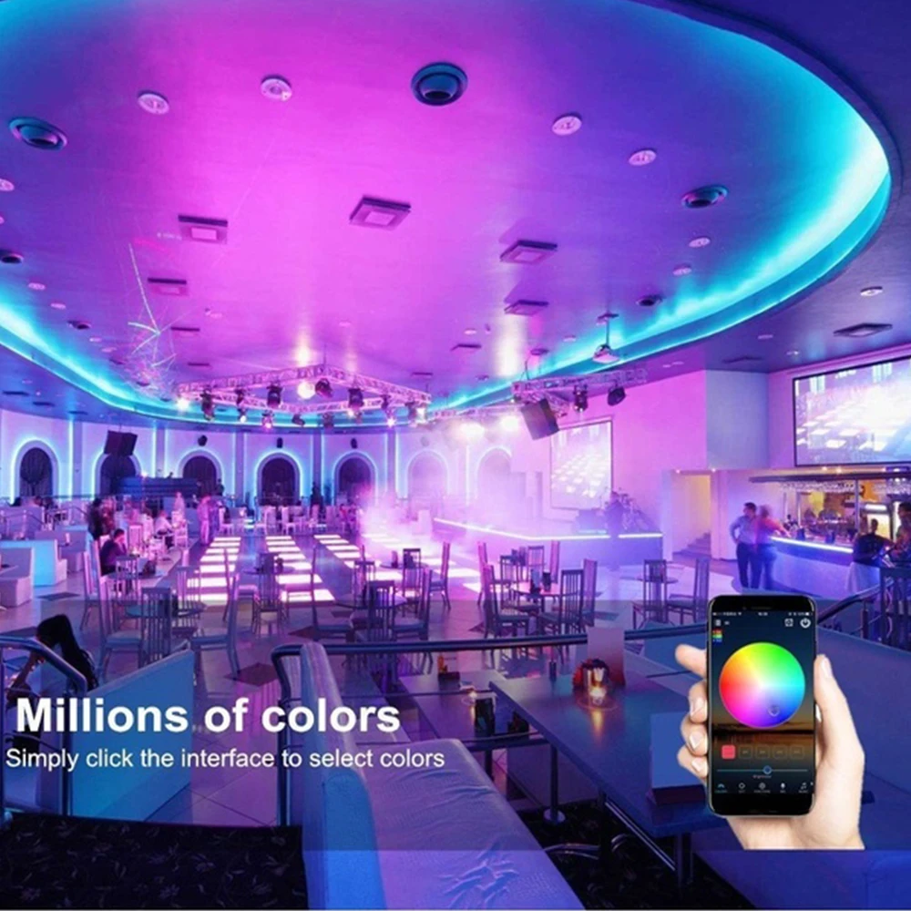 DIDIHOU 5 м/10 м/15 м/20 м США/ЕС/Великобритания/AU Plug 12 В 5050RGB Гибкая полоса света приложение беспроводные 24 контроллеры, кнопки