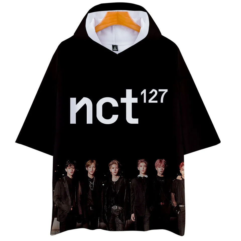 Футболка с капюшоном и 3D-принтом kpop NCT 127 летняя свободная футболка унисекс
