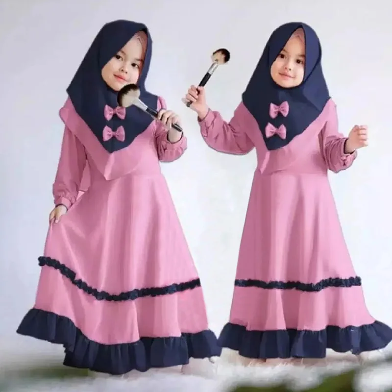 roupas moda criança abaya menina muçulmana vestido