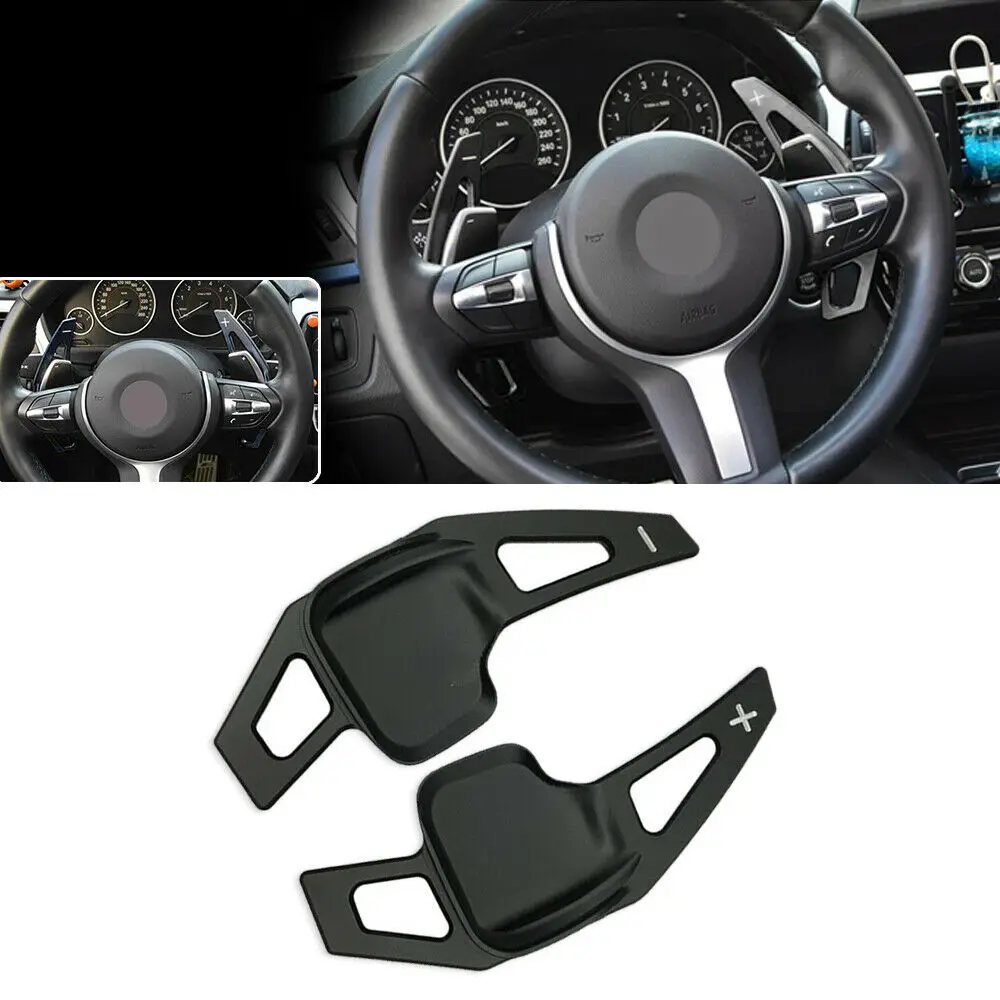 Best 2pcs car Steering Wheel Paddle Extensions Shifter high quality Black aluminum Shift Paddles kit For BMW 3 4 5 Series F10 F30 i8
