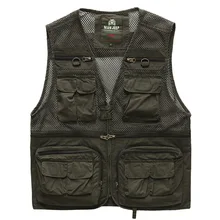 Nianjeep жилет Лето фотография сетки мужчины Рыболовный Жилет Мульти-карманы жилет