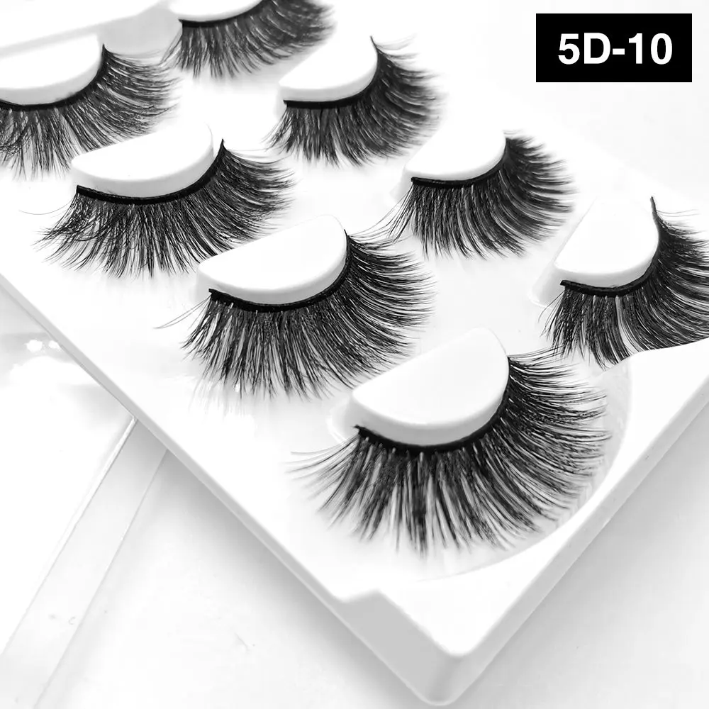 

HUARUITAI 4 pairs Mink Eyelashes 3D False lashes Thick Crisscross Makeup False Eyelash Extension Natural Soft eyelash