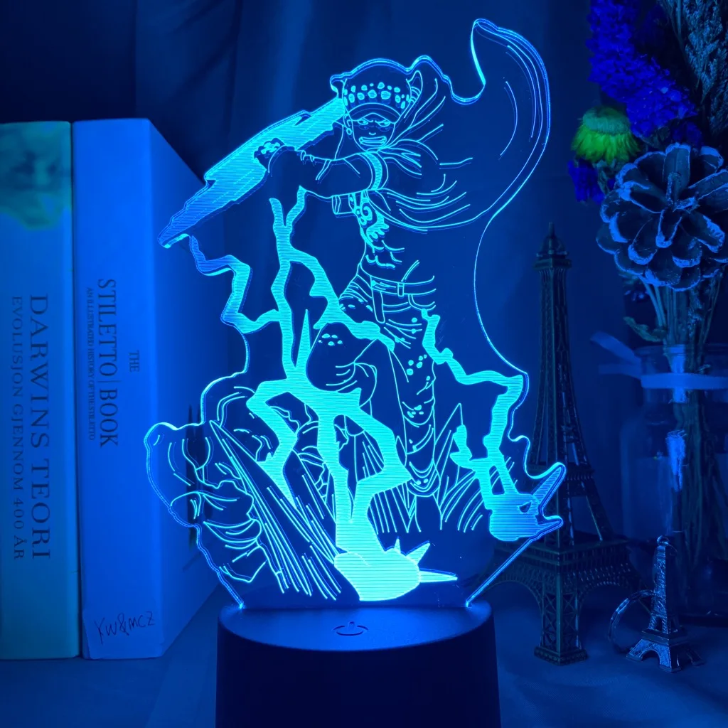 

Led 3d Night Light Lamp Japanese Anime ONE PIECE Trafalgar D. Water Law Figure Nightlight for Child Bedroom Decor Lamp Bedside