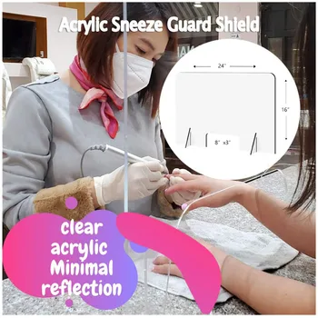

Acrylic Sneeze Guard Shield Clear Perfection Reception Counter Sprayed UV Cut Transparent Height Protection Screens d3
