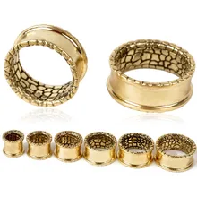 Эспандер для пирсинга, 1 пара, антикварная змеиная кожа, одинарная вспышка, тоннель, Эспандер для ушей, 10-25 мм, носилки для ушей