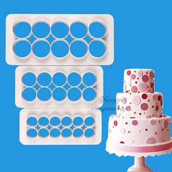 

3 pcs Geometry Circle Round fondant cookie cuttter cake mold fondant mold fondant cake decorating tools Baking