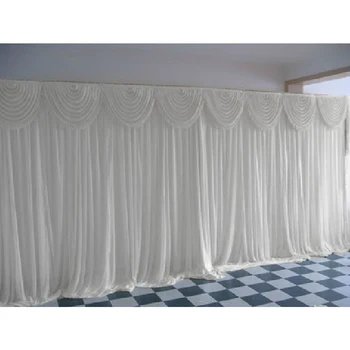 

2x2m Voile Drape Panel Wedding Decor Ceiling Backdrop Curtain Ice Silk Event With Swag For Stage Romantic Party Detachable Gauze