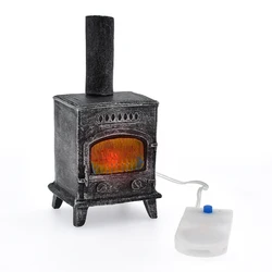 Mini cheminée avec cheminée légère pour maison de poupée, meubles miniatures, modèle de Simulation 