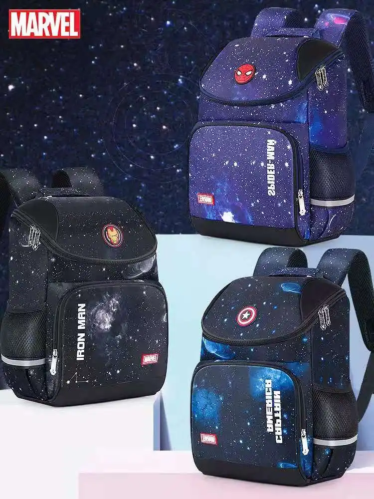 Disney New School Bags for Boys Spider Man Primary Student Avengers Backpack Large Capacity Shoulder Bags Kids Gifts Mochilar