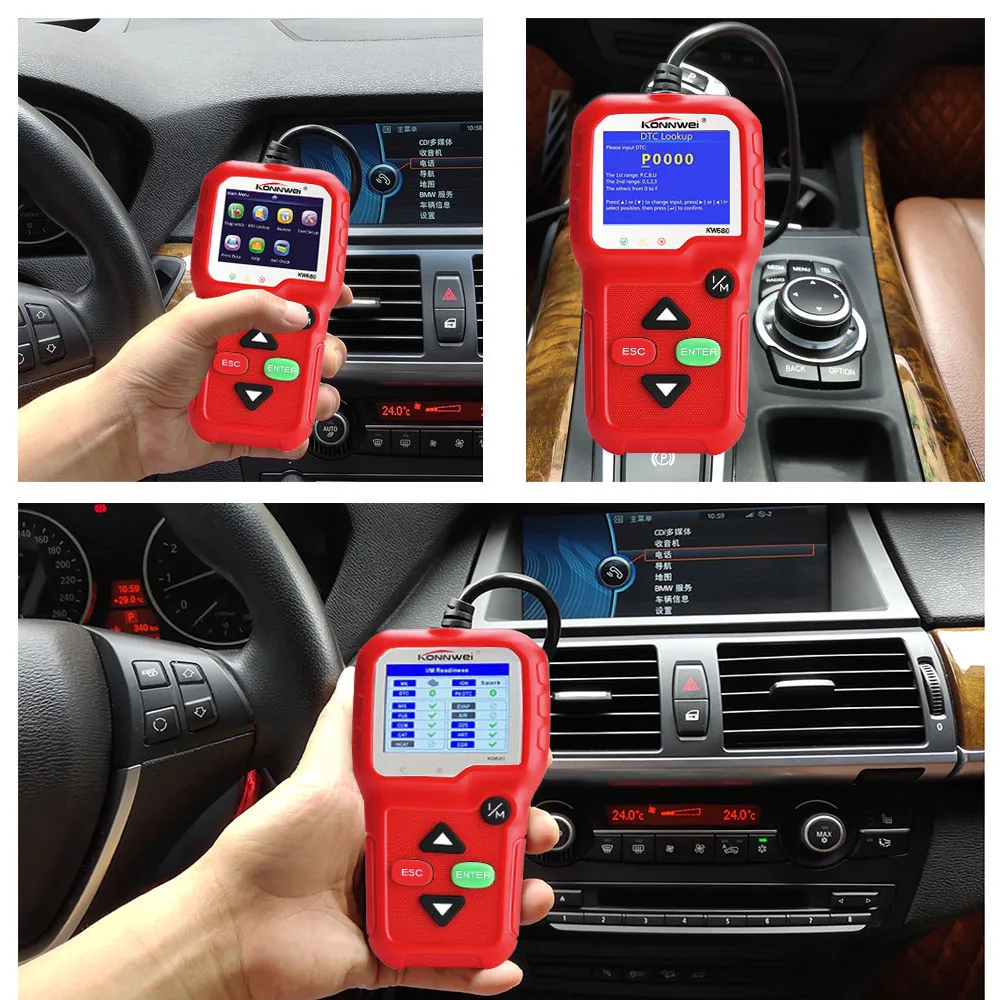 KW680 OBD2 Conector считыватель кодов неисправностей автомобиля диагностический инструмент автомобильного сканера инструмент проверки ключа автомобиля программатор