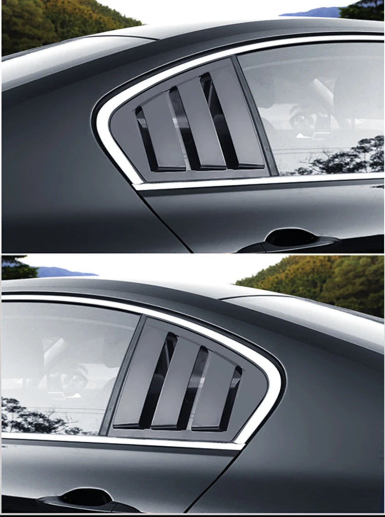 1 пара Автомобильная задняя четверть панель боковое вентиляционное окно жалюзи для VW Passat B8 - Название цвета: Black matt