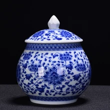 Синий и белый фарфор чайная банка для хранения чайный набор кунг-фу Аксессуары Бытовые сахарные уплотнительные банки кофейные зерна канистра украшения