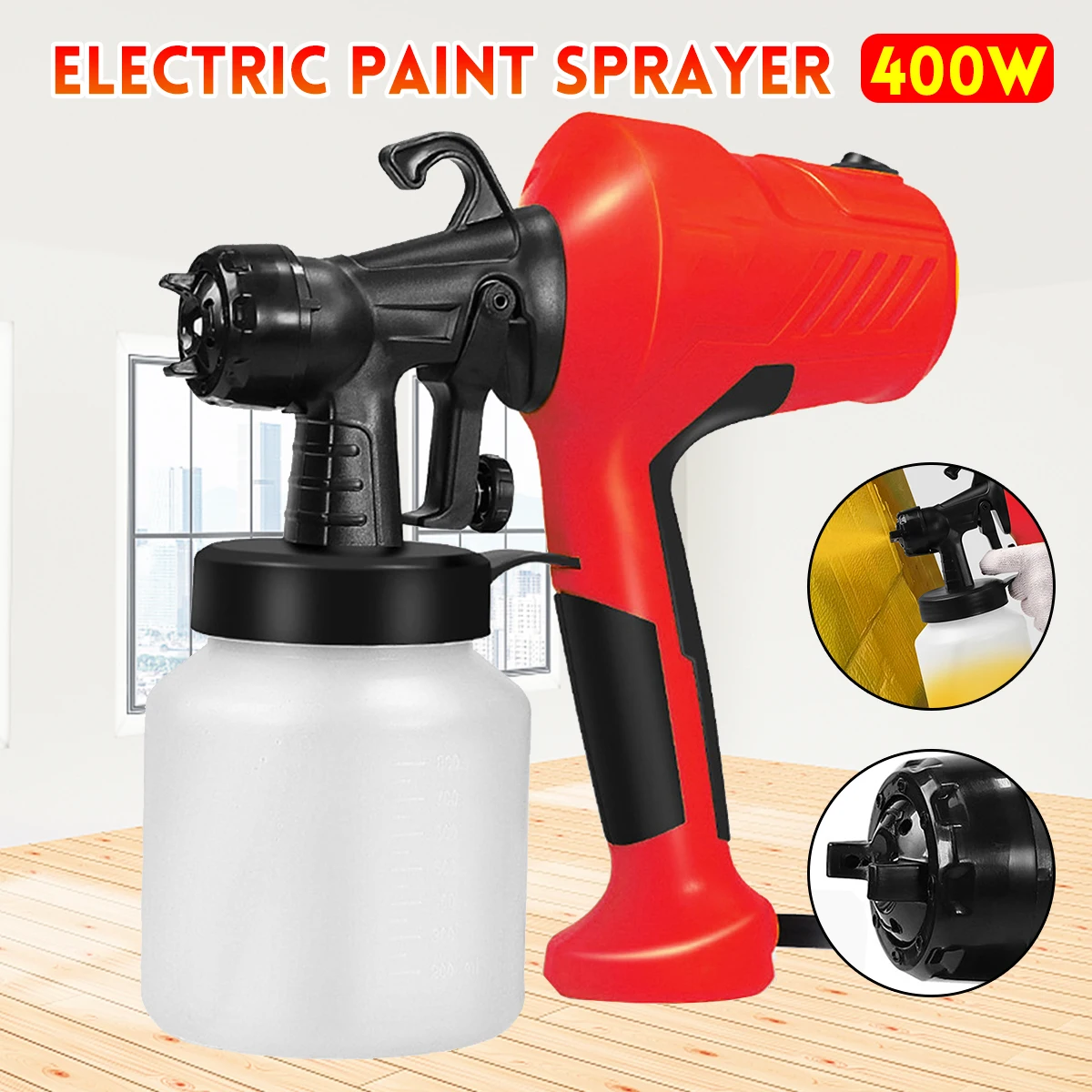 

Electric Spray Guns 400W 220V High Power Home Electric HVLP Paint Sprayer Airbrush 800ML Painting Compress Clean Easy Spraying
