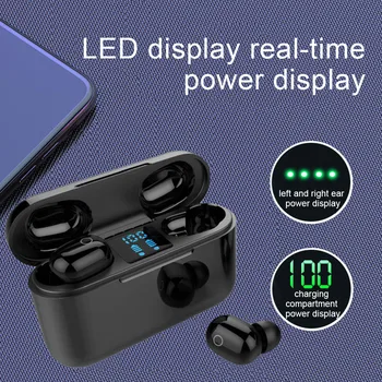 

Bluetooth5.0 TWS Digital Display Wireless Binaural In-ear Earbuds Sports Stereo
