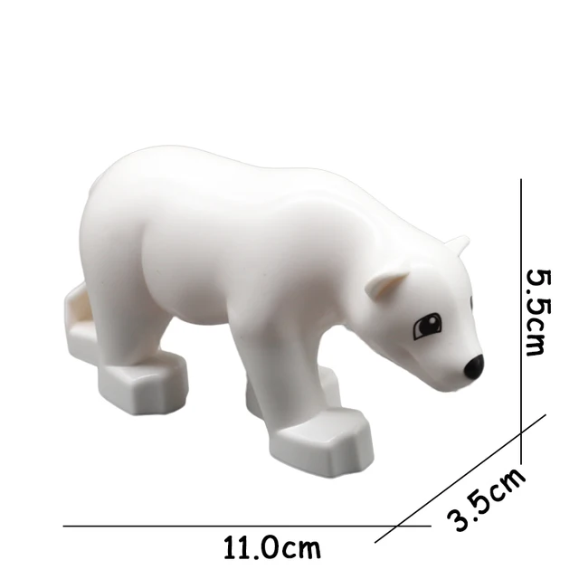 Big Size Building Blocks Animal Accessories Farm Figures Pig Rabbit Chicken Duck Dog Cat Bird horse Cow Sheep DIY Toys Gifts White Bear