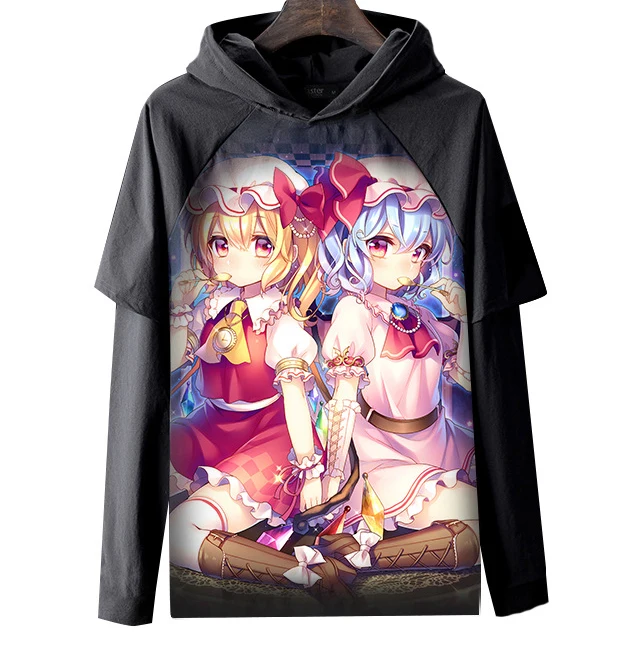 Модная Мужская Женская толстовка с 3D принтом аниме проект TouHou с капюшоном унисекс - Цвет: 6