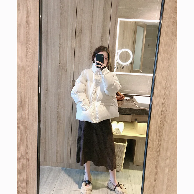 

Warehouse Ancient Wood 19 Winter New Style 5-Color Bi into Stand Collar Cotton-padded Clothes Women's Korean-style Loose-Fit Ver
