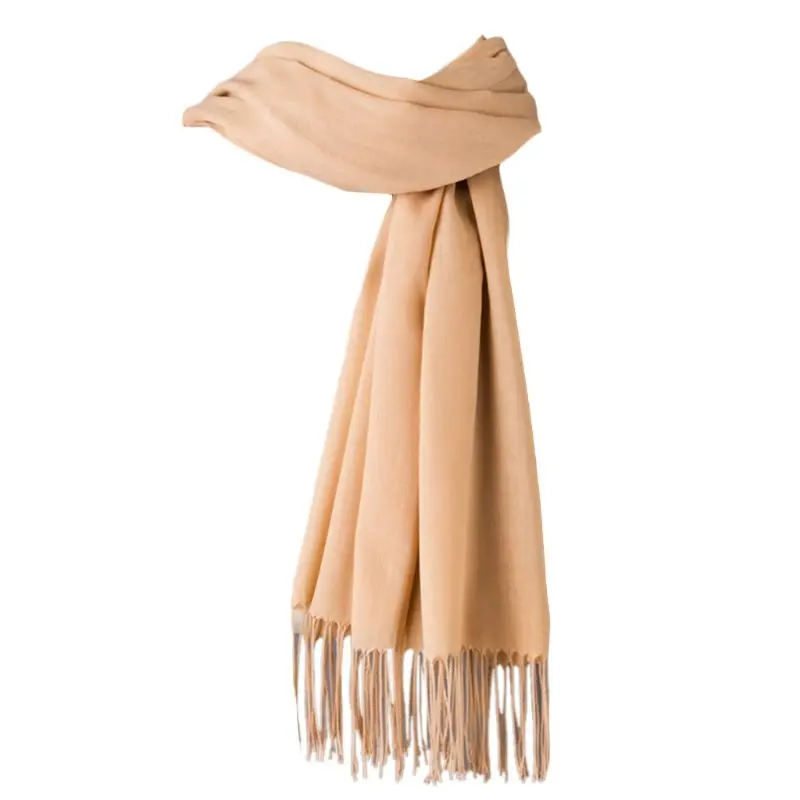 200x70 см, Пашмина, яркий однотонный шарф с бахромой и кисточками для девочек, Осень-зима, мягкая теплая Длинная тонкая шаль, покрывало, Новинка - Color: 6EE703019-K
