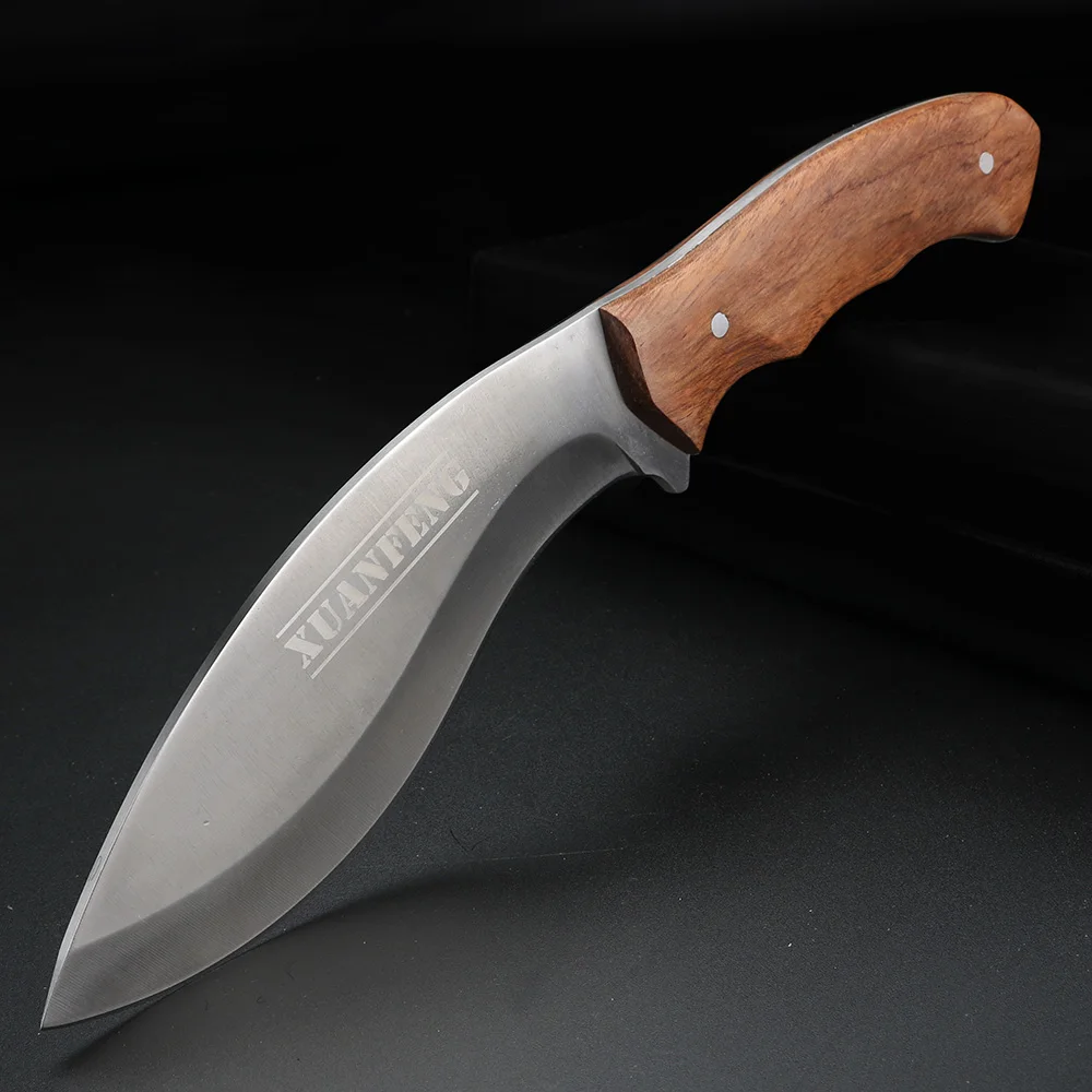 XUANFENGSurvivalKnivesOutdoorCampingKnifeHuntingKnifeWoodHandleFixedBladeKnife