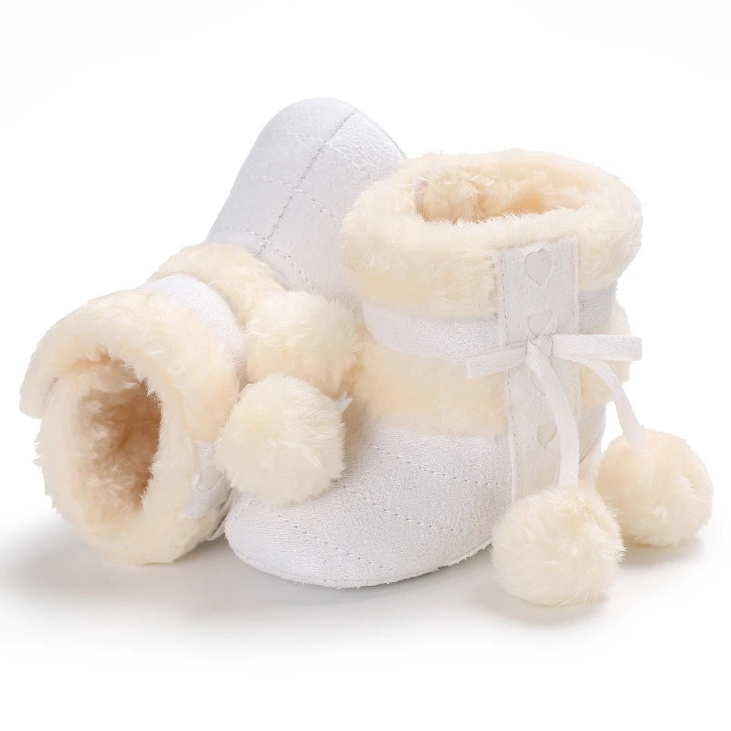 Милые теплые зимние ботинки для маленьких мальчиков и девочек; зимние Утепленные ботиночки; милая плюшевая обувь для малышей и новорожденных; обувь для малышей 0-18 месяцев