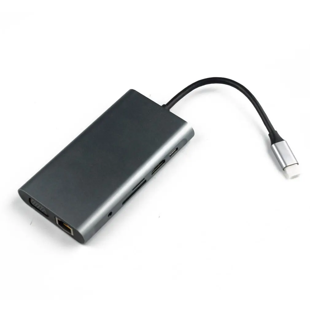 

10 in 1 Type-C to Network Card Multi-function High-definition Hub USB HUB Can Cool Notebook Docking Station