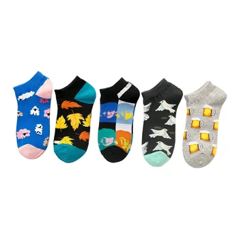 

Harajuku Colorful Cotton Funny Animal Beer Leaves Pattern Hip Hop Crew Socks Spring Summer Personality Cute Socks Skarpetki