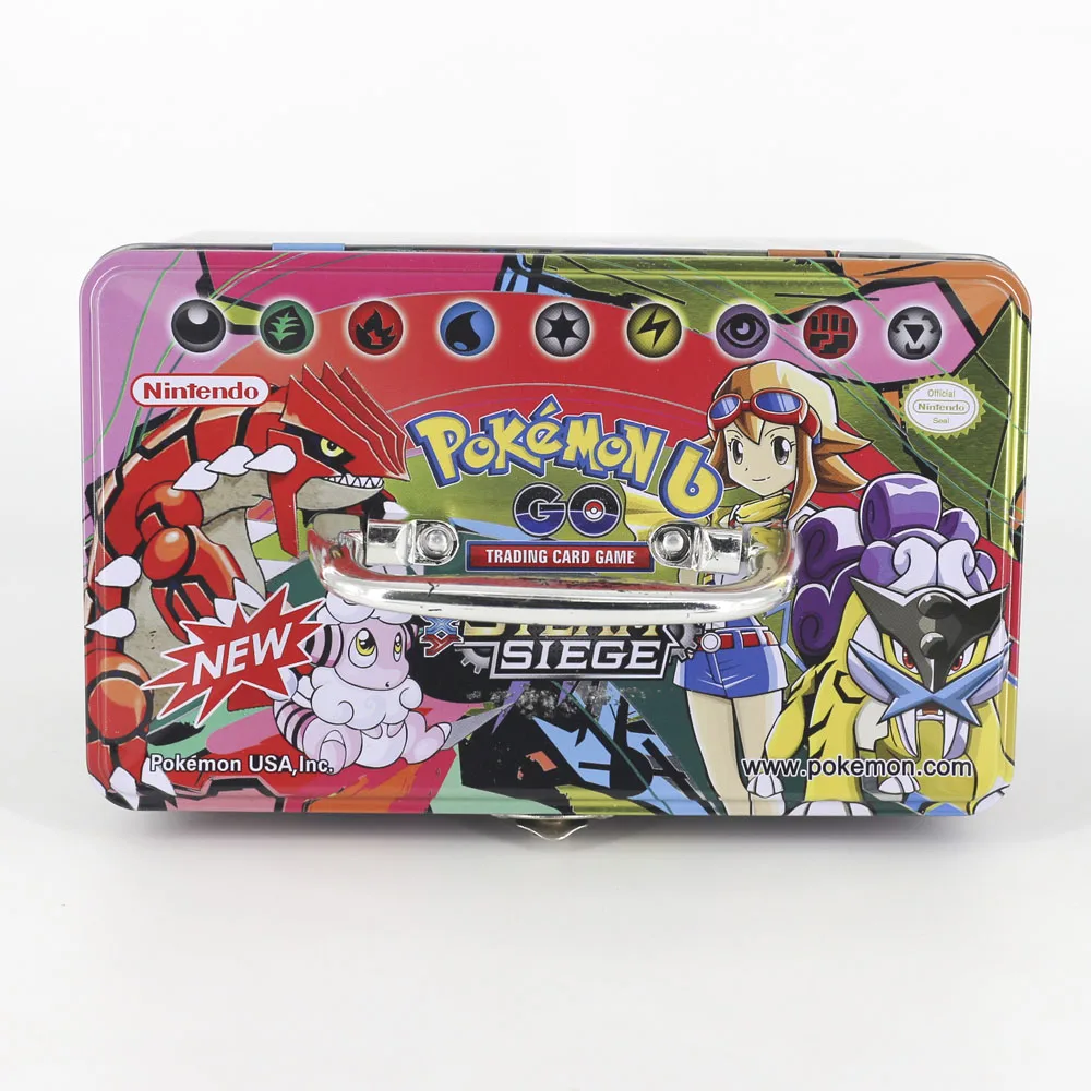 TAKARA TOMY Pokemon Card, металлическая коробка, настольная карточная игра, Мега тренажер, энергетические коллекционные карты, боевые игрушки, 153 карт для детей
