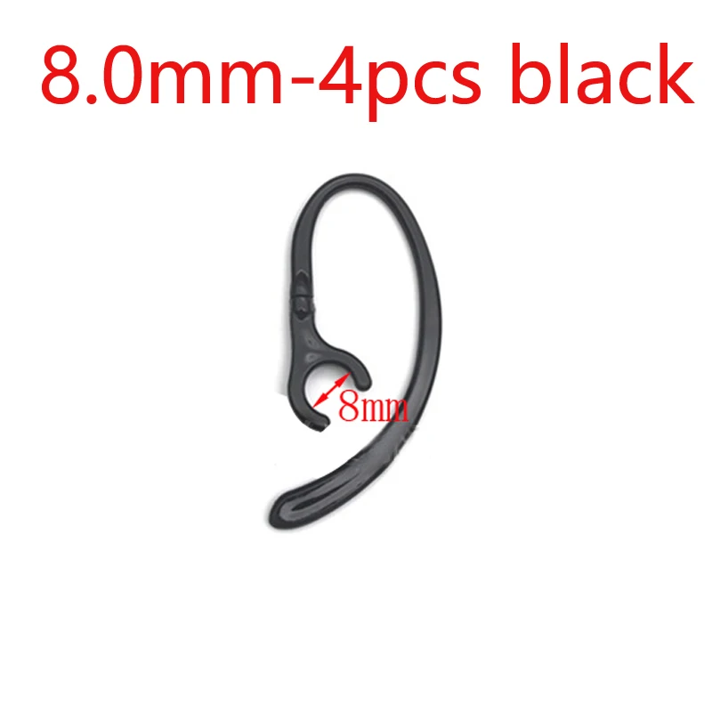 8.0mm-4pcs black 2 шт./4 шт., зажим для наушников, крючок для наушников, крючок для наушников, вешалка для Bluetooth гарнитуры, 6,0 мм, 7,0 мм, 8,0 мм, 9,0 мм - Цвет: 8.0mm-4pcs black
