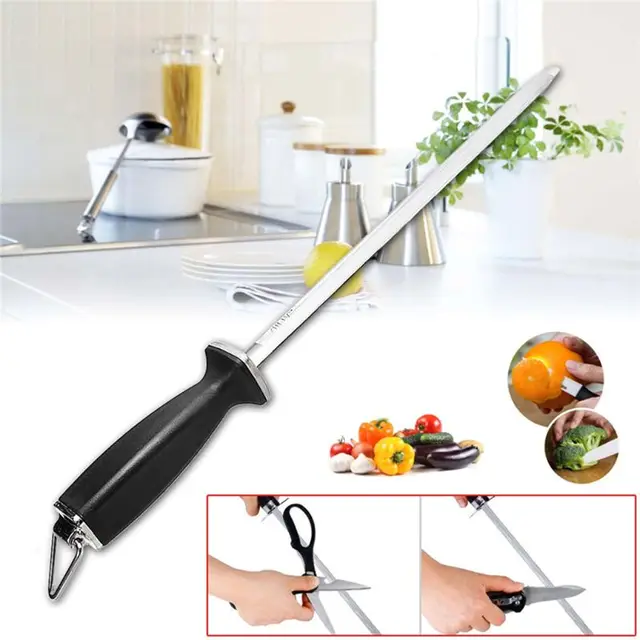 TSV 12 Diamond Sharpening Steel, Knife Blade Sharpener Honing Rod,  Professional Kitchen Chef Stick