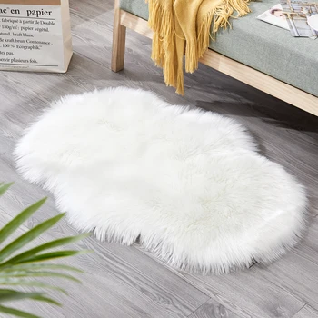 

Fur Bedroom Rugs Carpet Home Shaggy Floor Area Rug Plush Floor Mats Long Decor Carpet Sheepskin Living Room Area Rug Mat D40