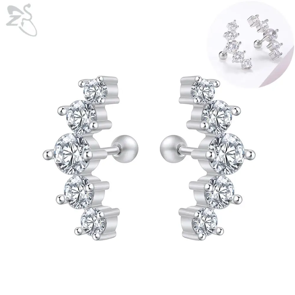 Женские серьги гвоздики из нержавеющей стали с кристаллами|brincos fashion|ear cuff studstud