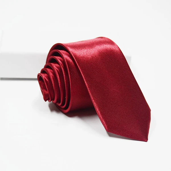HUISHI Мужские аксессуары тонкий тощий галстук для мужчин однотонный 5 см атласная бабочка цвета шампанского Оранжевый Красный Фиолетовый синие галстуки Свадебный галстук - Цвет: AT 1
