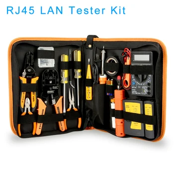 RJ45 LAN Tester Networking Repair Tool Kit RJ45 RJ11 RJ12 Network Cable Tracker Plier Crimp Crimper Plug Clamp PC Drop Shipping networking lab practice kit