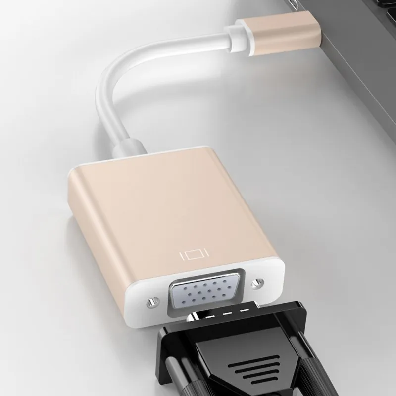 Универсальный Тип C к VGA адаптер USB 3,1 USB-C конвертер кабель для MC ноутбука