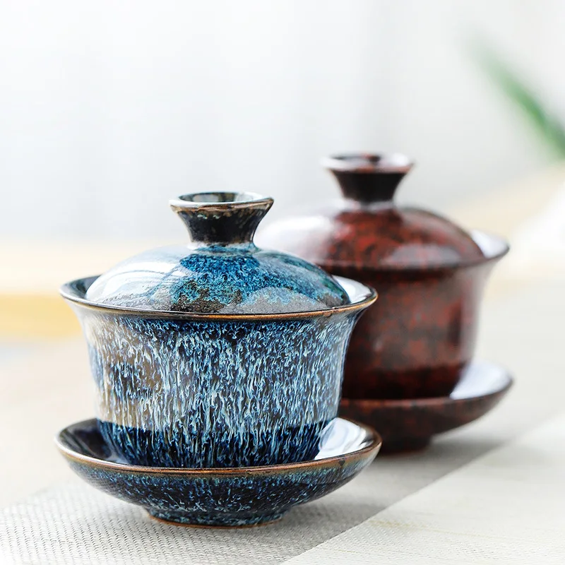 130 мл, набор керамической чайной посуды для китайского кунг-фу Gaiwan, чайный набор, керамический чайный горшок, чайный набор Gaiwan, чайные чашки для чайной церемонии