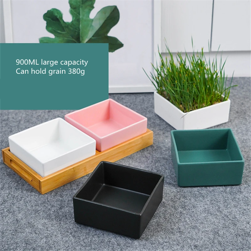 square ceramic dog bowls