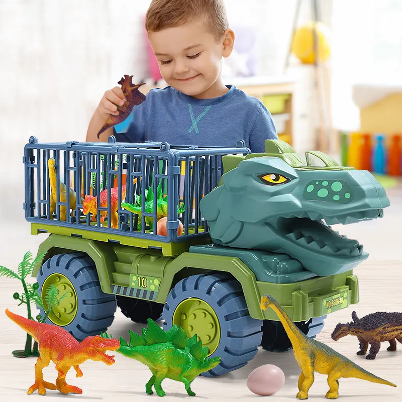 

Children Large Inertial Dinosaur Car Toy Tyrannosaurus Engineering Vehicle Excavator Boy Educational Truck Model Transport Gift