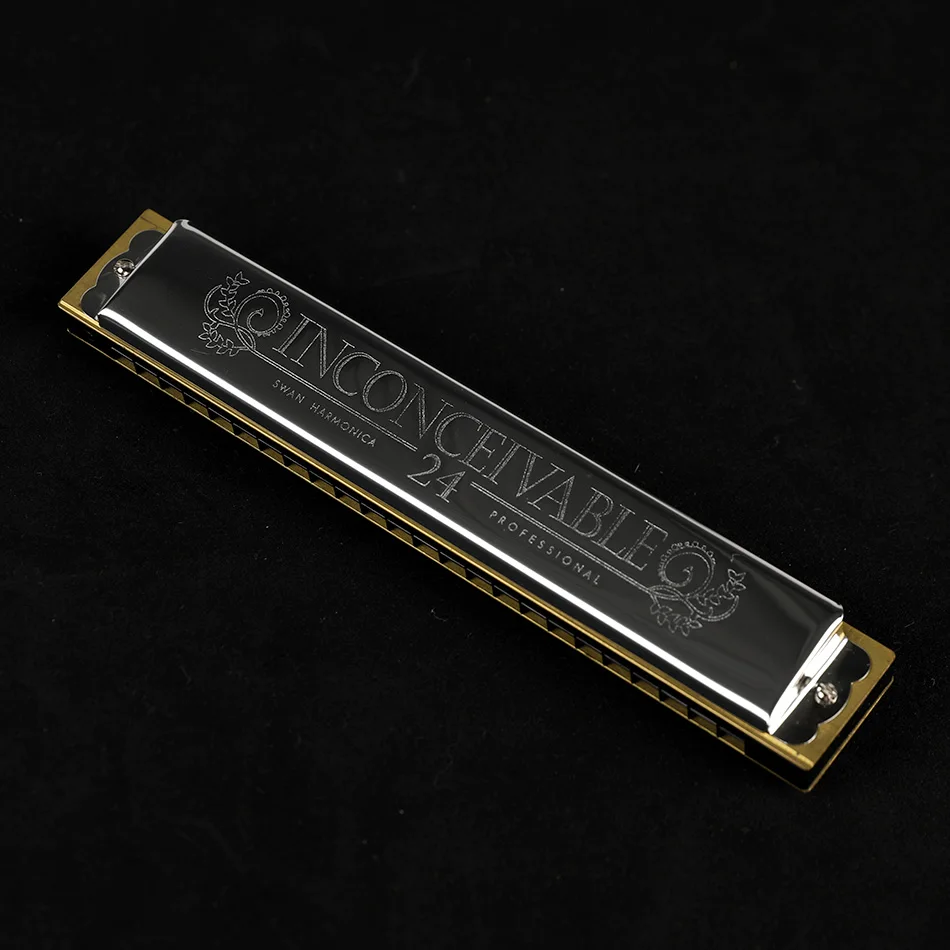 Swan Harmonica 24 Hole C key Strees Harmonica not Tremolo Musical Instrument Harmonica Musical Instrument Swan Harmonica