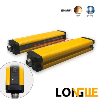 

Longwe 20 40 mm Safety Light Curtains LED Display 100 to 1240mm Protection Height Normally Close Relay PLC Control Safe Sensor