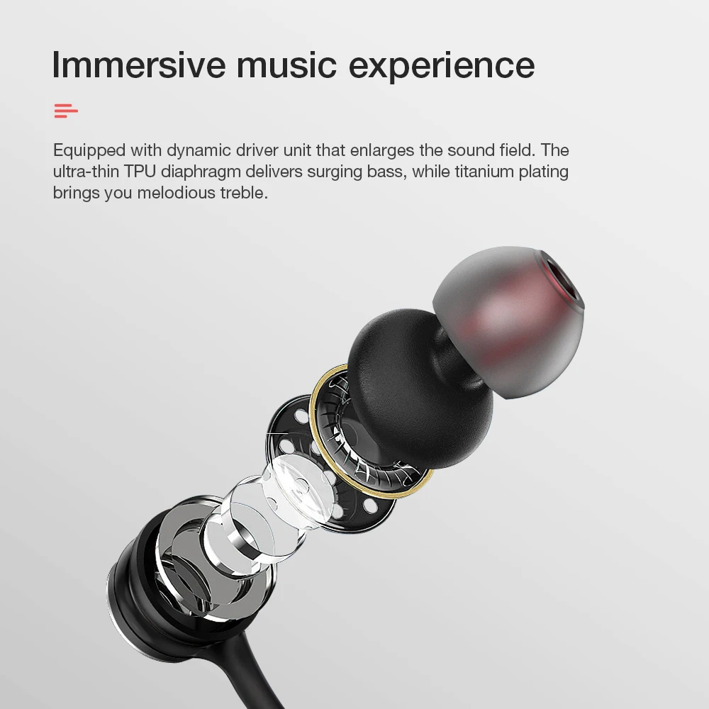 Беспроводные наушники SANLEPUS Bluetooth Спортивная Hi Fi гарнитура с шейным ободом