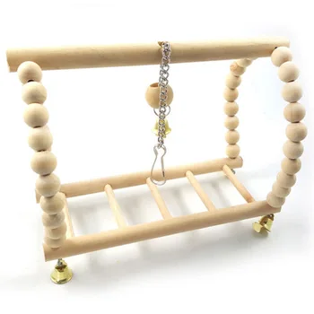 

Parrot Parakeet Budgie Cockatiel Cage Hammock Toy Pet Hanging Cockatiel Wood One Size Bird Swing Suspension Bridge