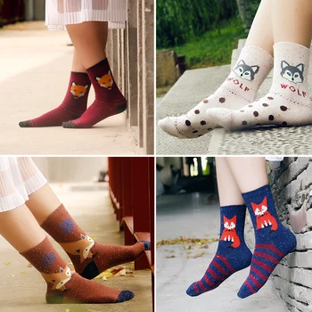 

3Pair New Winter Warm Thick Socks Mens Cute 3D Animals Cartoon Style Thermal Socks Winter Funny Socks Men Meias Homens