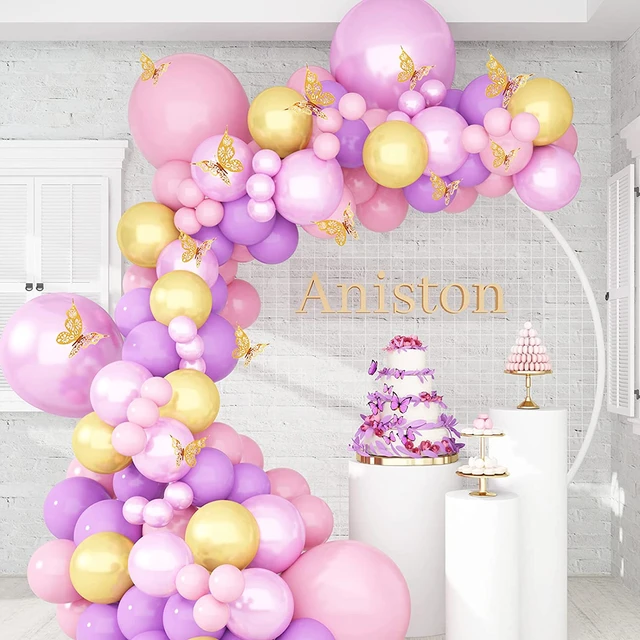 134Pcs palloncini a tema eroe arco cromato metallizzato argento blu viola  palloncino Globos per Baby Shower Hero Birthday Party Decor