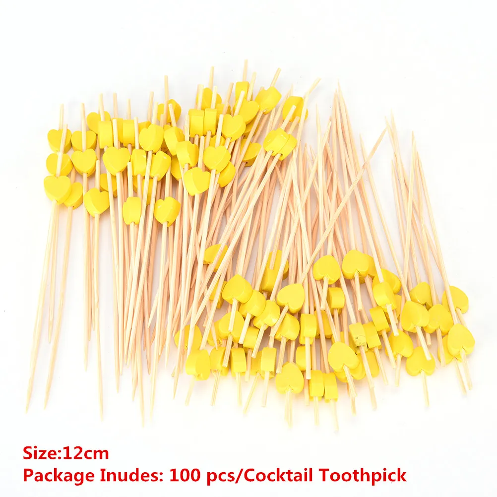 11 Cocktail forks Wedding Festival Decoration Finger Plastic tie knot Bamboo Food Picks fruit fork Sticks Buffet Cupcake Toppers - Цвет: 11